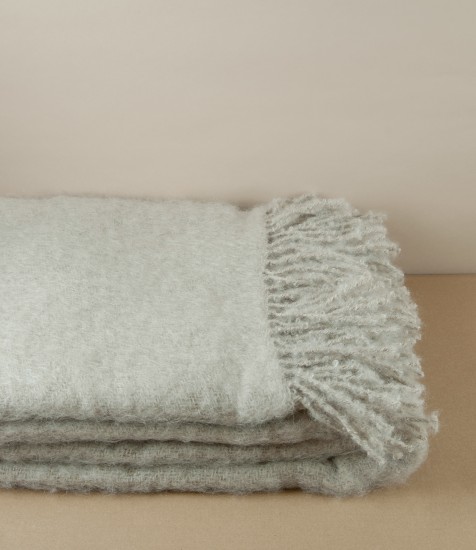 Mohair & Wool Blanket, Beige