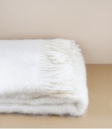 Mohair & Wool Blanket, White