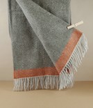 Finnish 'Rauha' Pure Wool Blanket, Brown & Rust