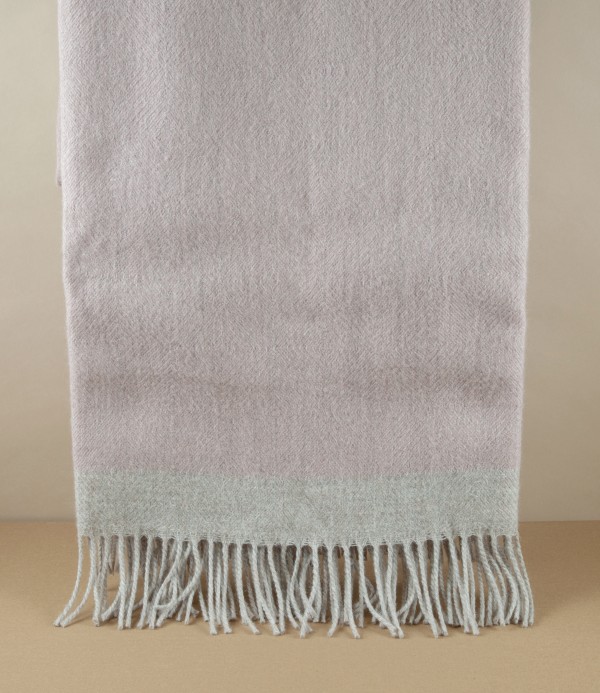 Finnish 'Rauha' Pure Wool Blanket, Rose & Beige