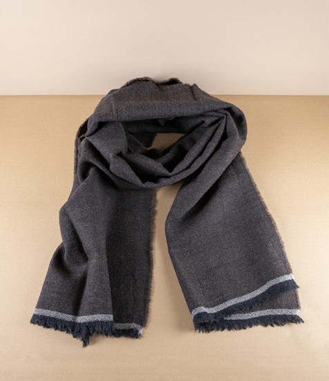 Finnish Merino Wool ‘Viiru’ Scarf, Black & Brown