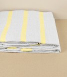Finnish Linen Table Cloth Natural, Yellow Stripe