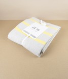 Finnish Linen Table Cloth Natural, Yellow Stripe