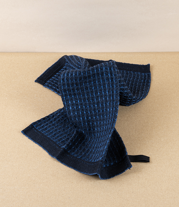 Finnish Linen & Tencel Dishcloth, Blueberry & Black