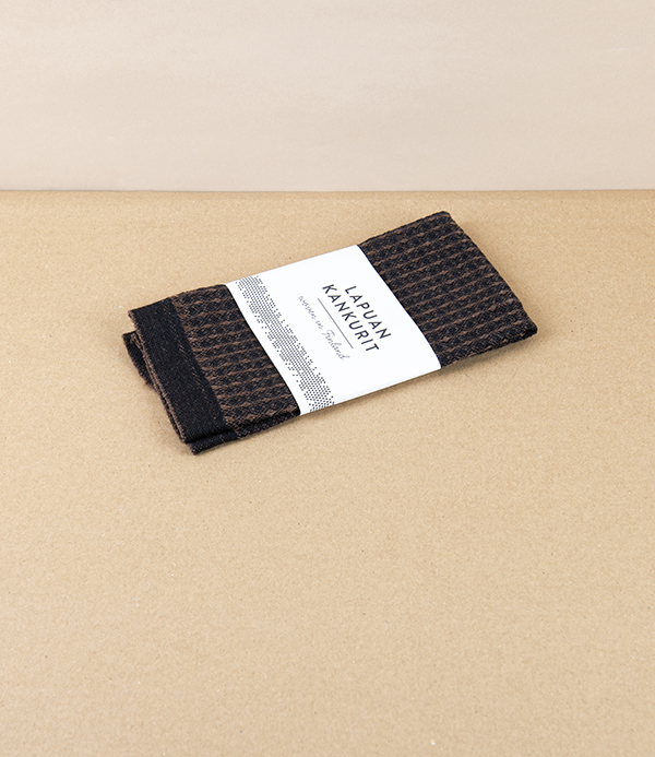 Finnish Linen & Tencel Dishcloth, Black & Brown