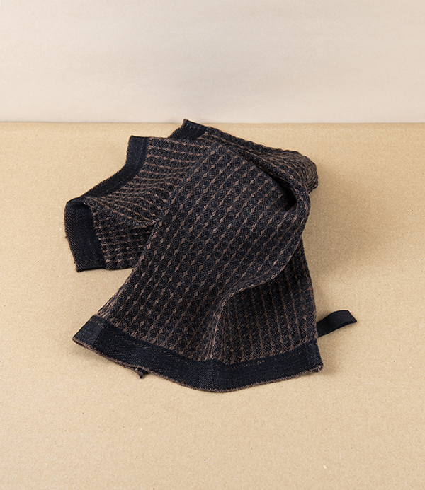 Finnish Linen & Tencel Dishcloth, Black & Brown
