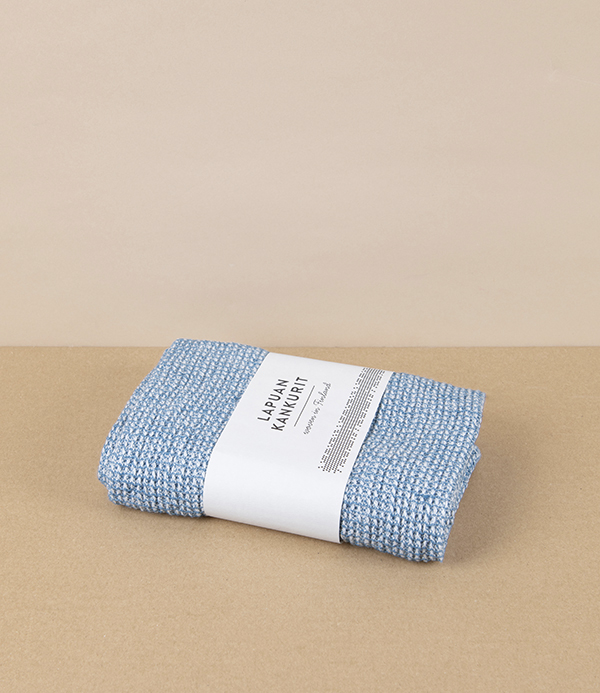 Finnish Linen & Tencel Hand Towel, Rainy Blue