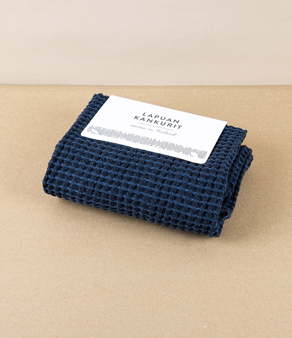 Finnish Linen & Tencel Kitchen Towel, Blueberry & Black
