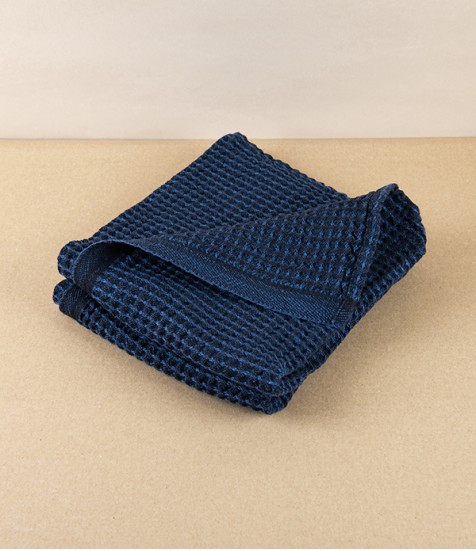 Finnish Linen & Tencel Kitchen Towel, Blueberry & Black