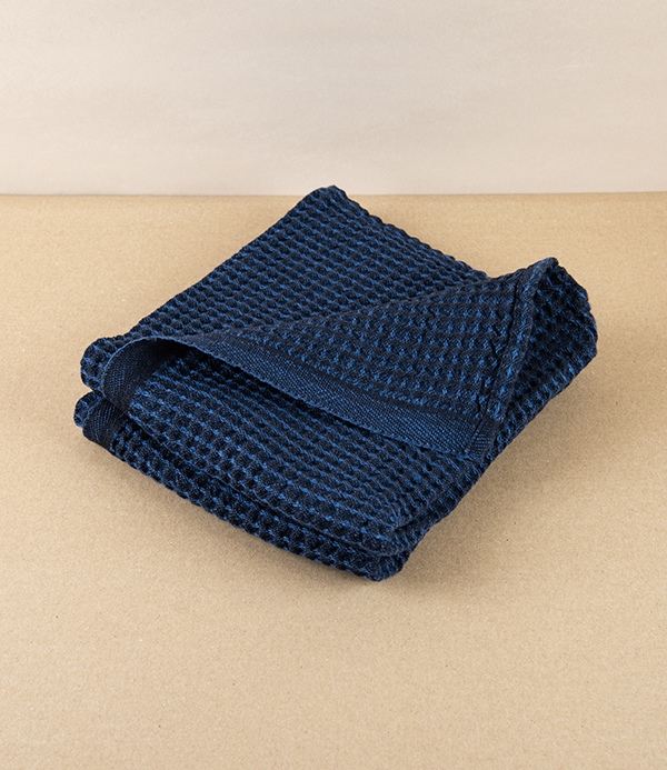 Finnish Linen & Tencel Kitchen Towel, Blueberry & Black