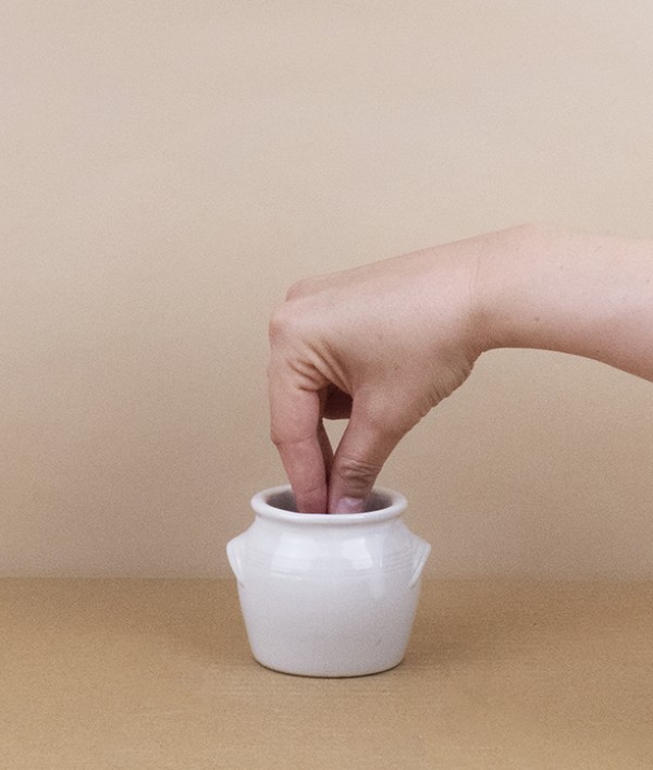 Poterie Digoin Main a Sel, Blanc