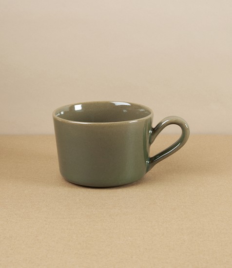 Japanese Earthenware 'Mugcup', Malta Olive