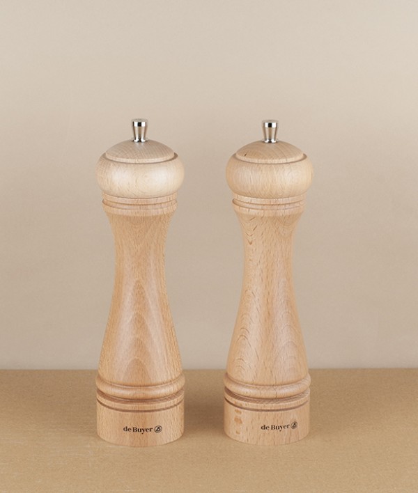 French Marlux Beech Wood Pepper Mill, 21cm