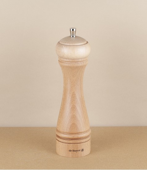 French Marlux Beech Wood Pepper Mill, 21cm