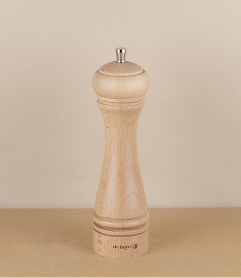 French Marlux Beech Wood Salt Mill, 21cm