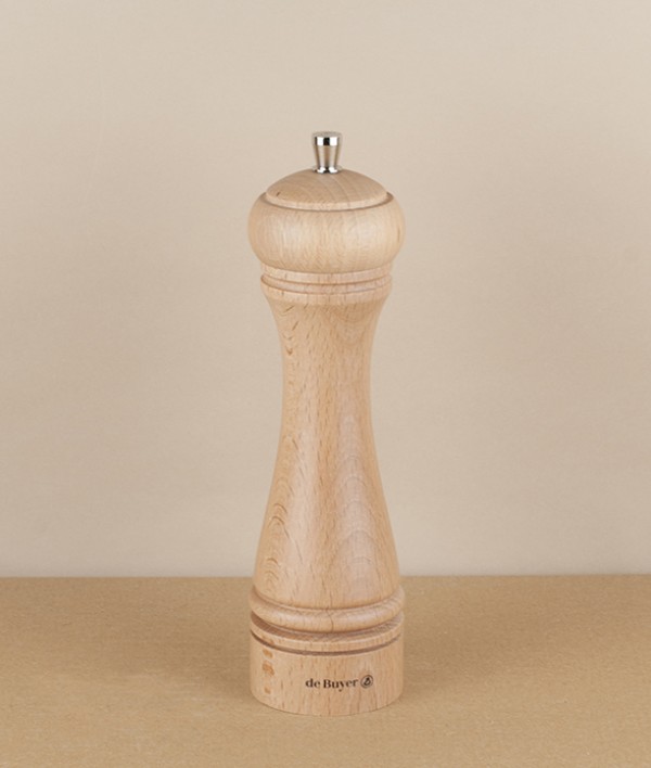 French Marlux Beech Wood Salt Mill, 21cm