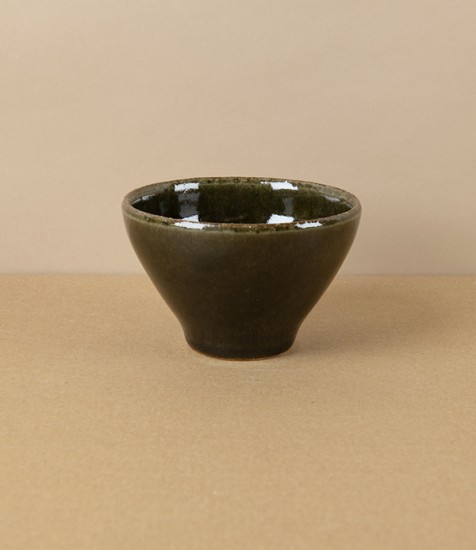 Japanese Ceramic Cup or ‘Crouton’ Bowl, Olive