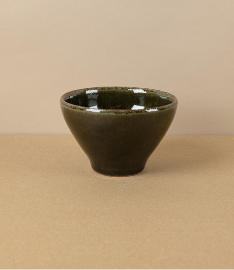 Japanese Ceramic Cup or ‘Crouton’ Bowl, Olive