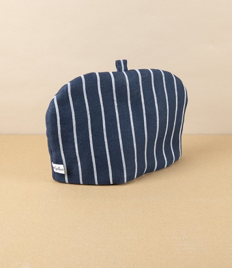 Japanese Linen Small Tea Cosy, Navy Stripe