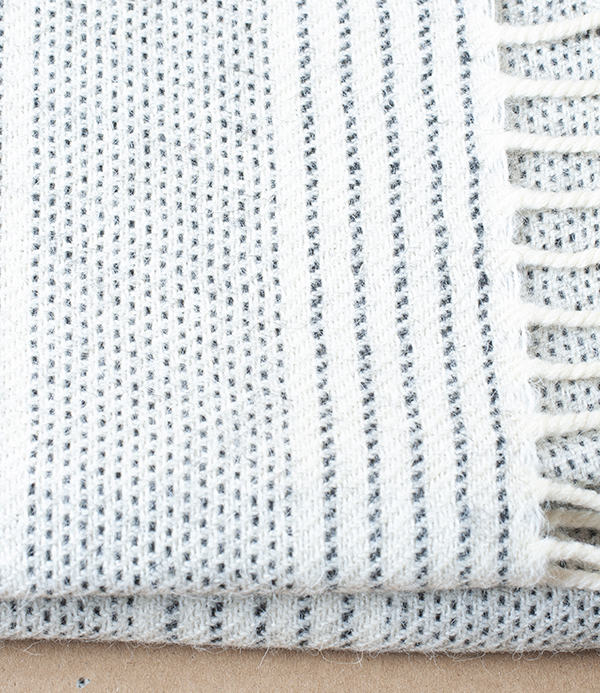 Irish Alpaca / Wool Throw, Natural Stripe