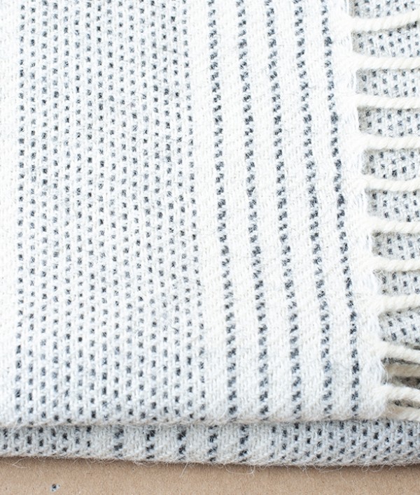 Irish Alpaca / Wool Throw, Natural Stripe