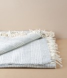 Irish Alpaca / Wool Throw, Natural Stripe