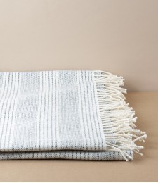 Irish Alpaca / Wool Throw, Natural Stripe