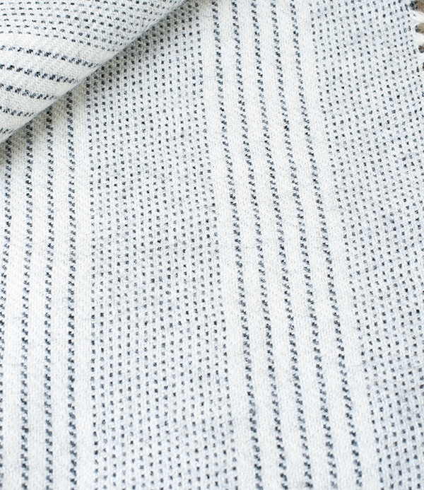 Irish Alpaca / Wool Throw, Natural Stripe