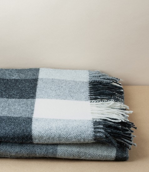McNutt of Donegal Woollen Throw, Monochrome Check