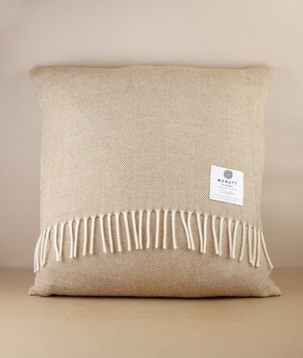 McNutt of Donegal Woollen Herringbone Cushion, Mead