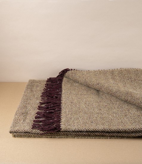 McNutt of Donegal Merino Wool Throw, Heritage Wheat