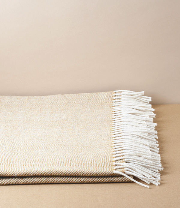 McNutt of Donegal Woollen Herringbone Throw, Mead