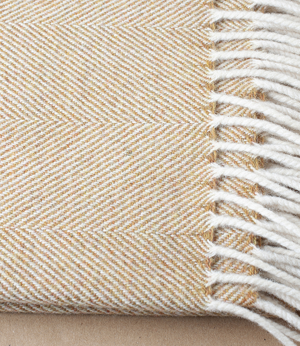 McNutt of Donegal Woollen Herringbone Throw, Mead