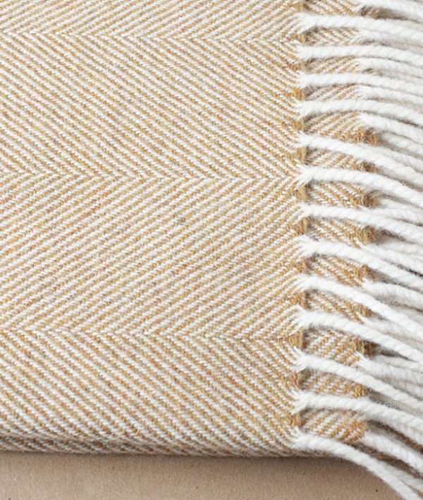 McNutt of Donegal Woollen Herringbone Throw, Mead