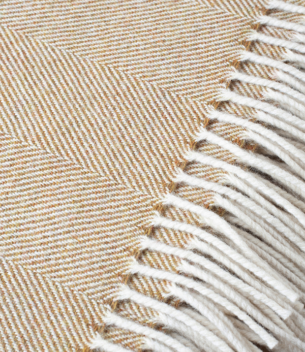 McNutt of Donegal Woollen Herringbone Throw, Mead