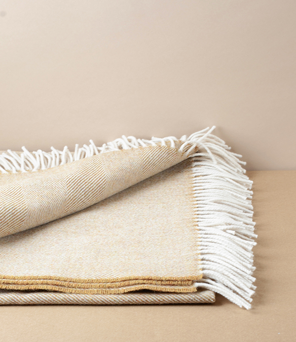 McNutt of Donegal Woollen Herringbone Throw, Mead