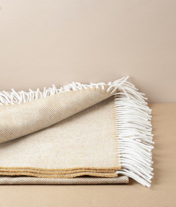 McNutt of Donegal Woollen Herringbone Throw, Mead