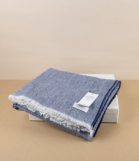 McNutt of Donegal Lightweight Cashmere Shawl, Bluebell