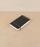 Midori Recycled Leather Ring Bound Pocket Notepad, Black
