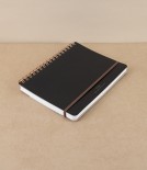 Midori Recycled Leather Ring Bound B6 Notebook, Black