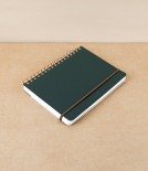 Midori Recycled Leather Ring Bound B6 Notebook, Green