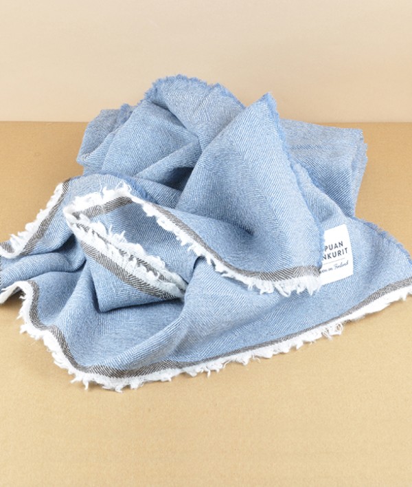 Finnish merino wool scarf, Dusty Blue
