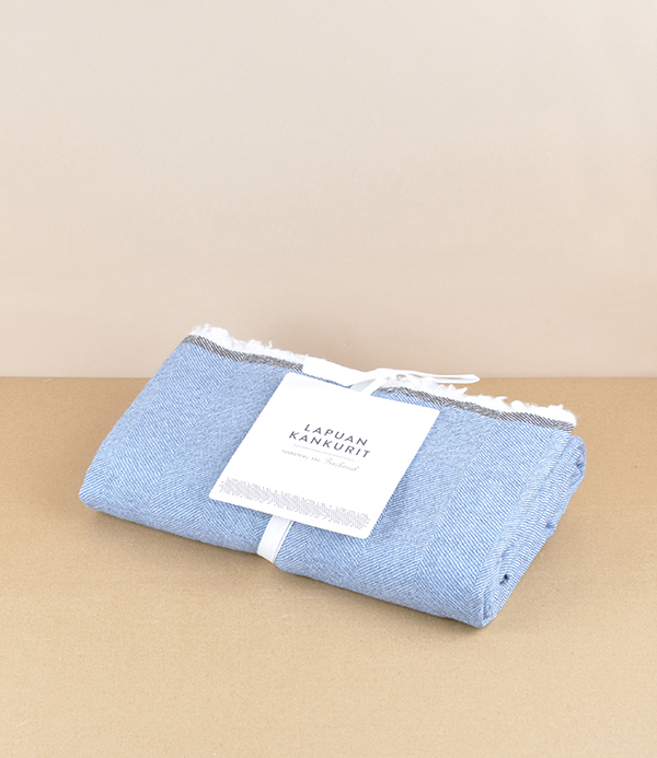 Finnish merino wool scarf, Dusty Blue