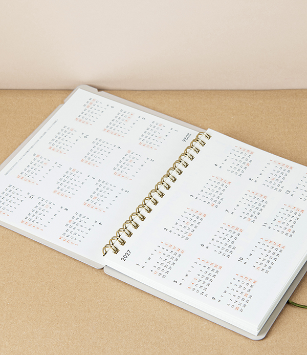 Midori Ring Bound Desk Calendar, 2026