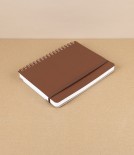 Midori Recycled Leather Ring Bound B6 Notebook, Tan