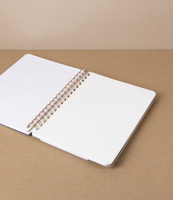 Midori Recycled Leather Ring Bound B6 Notebook, Tan