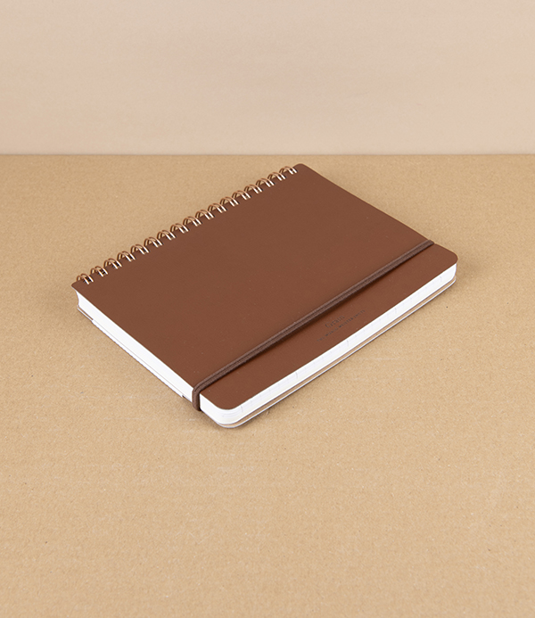 Midori Recycled Leather Ring Bound B6 Notebook, Tan