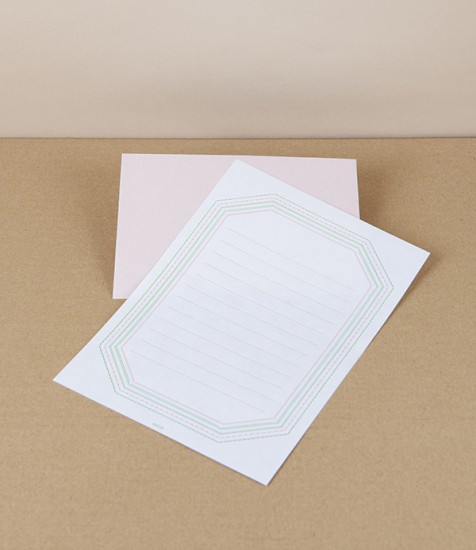 Japanese Letterpress Printed Writing Set, Pink
