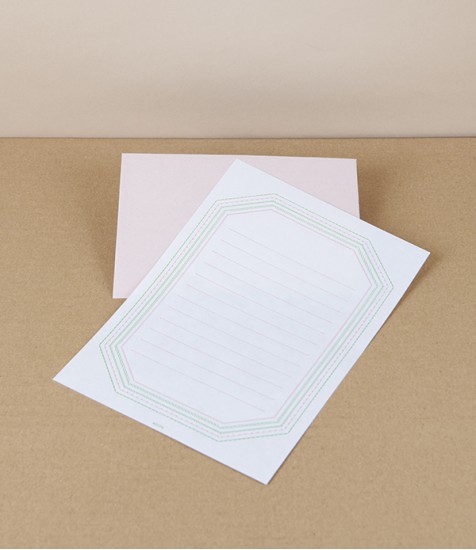 Japanese Letterpress Printed Writing Set, Pink