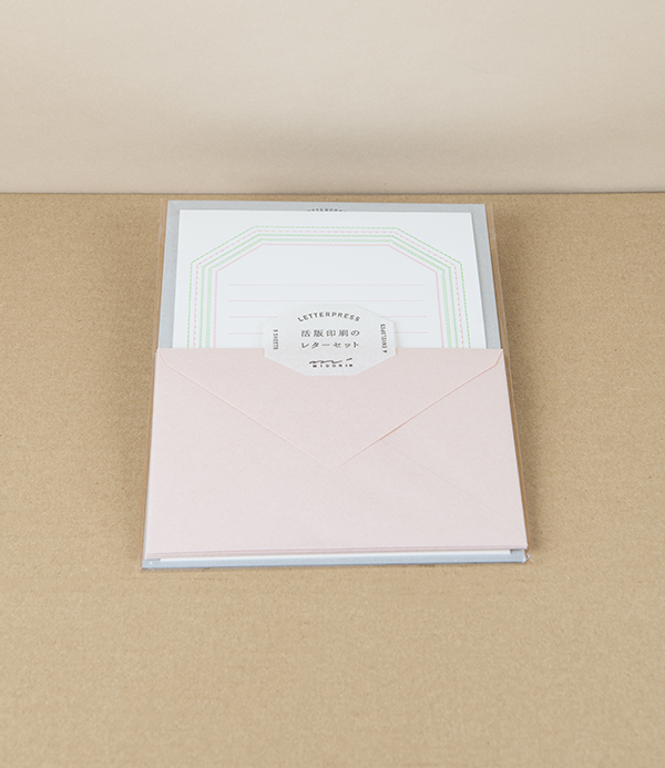Japanese Letterpress Printed Writing Set, Pink